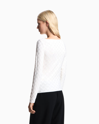 Emporio Armani Jacquard jersey jumper with a geometric pattern