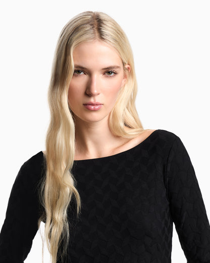 Emporio Armani Jacquard jersey jumper with a geometric pattern