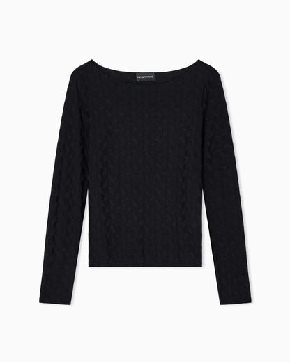 Emporio Armani Jacquard jersey jumper with a geometric pattern