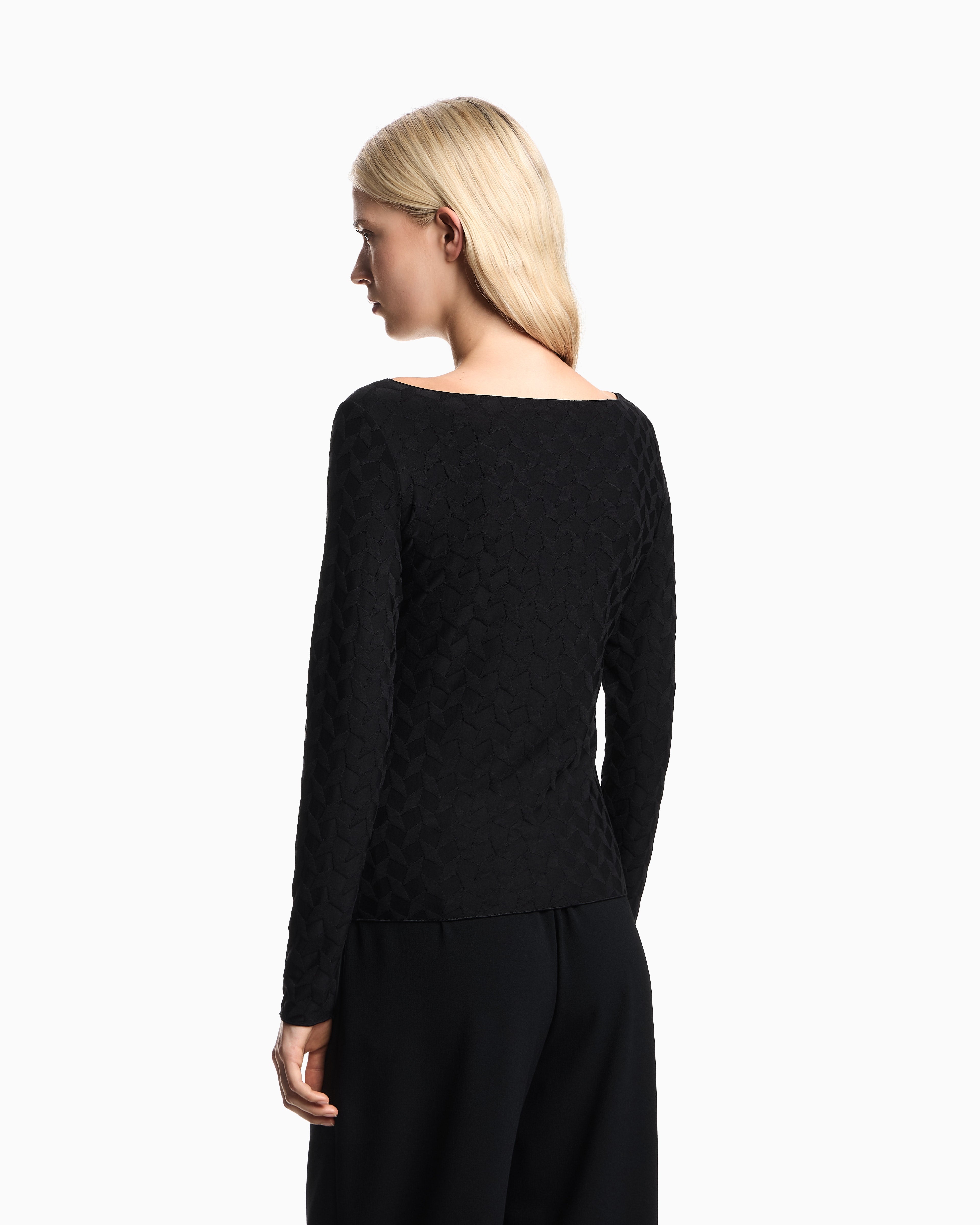 Emporio Armani Jacquard jersey jumper with a geometric pattern