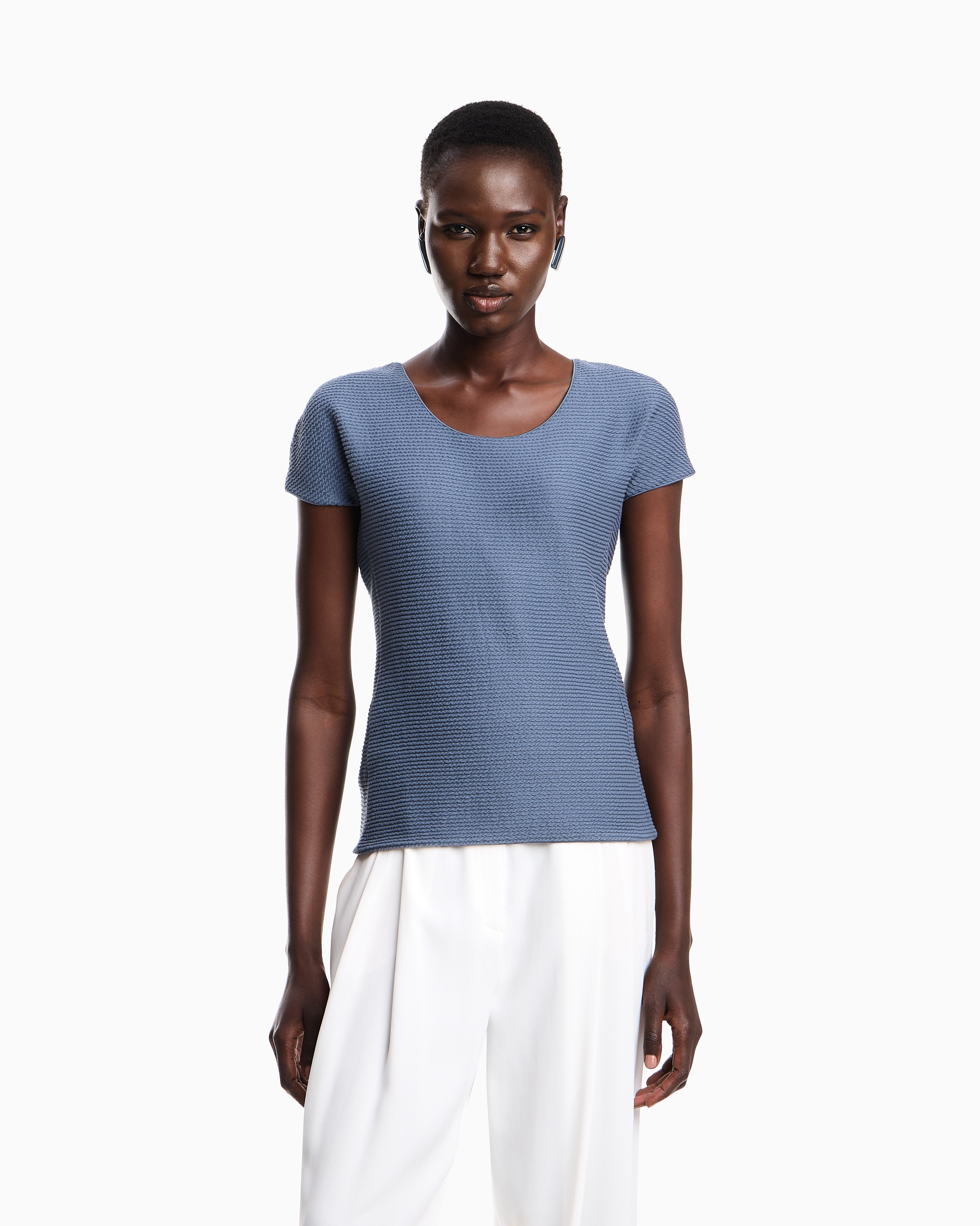Emporio Armani T-shirt in textured-effect jersey
