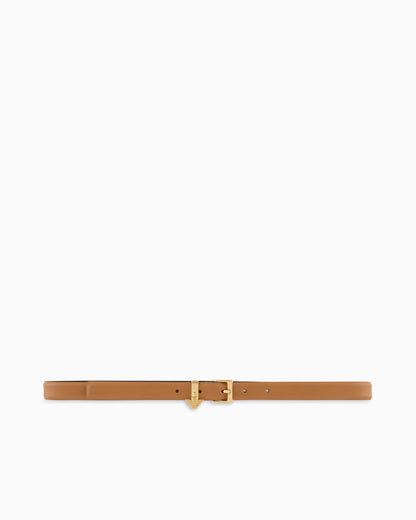 Emporio Armani Smooth leather belt with eagle logo charm