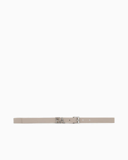 Emporio Armani Smooth leather belt with moulded EA buckle