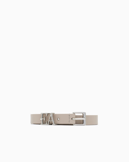 Emporio Armani Smooth leather belt with moulded EA buckle