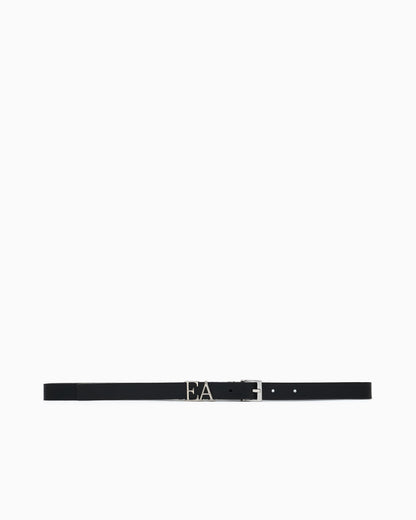 Emporio Armani Smooth leather belt with moulded EA buckle