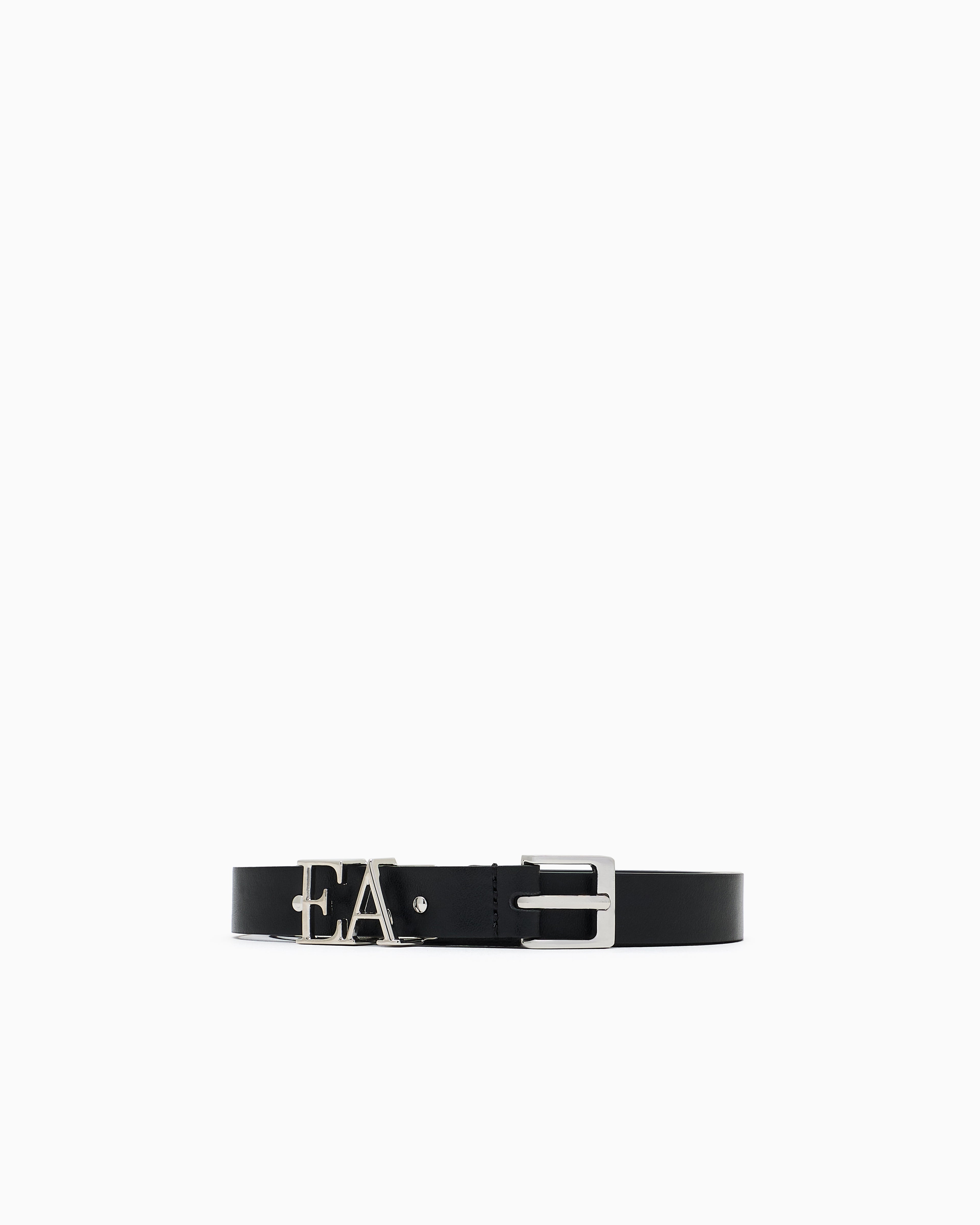 Emporio Armani Smooth leather belt with moulded EA buckle