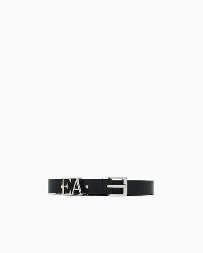 Emporio Armani Smooth leather belt with moulded EA buckle