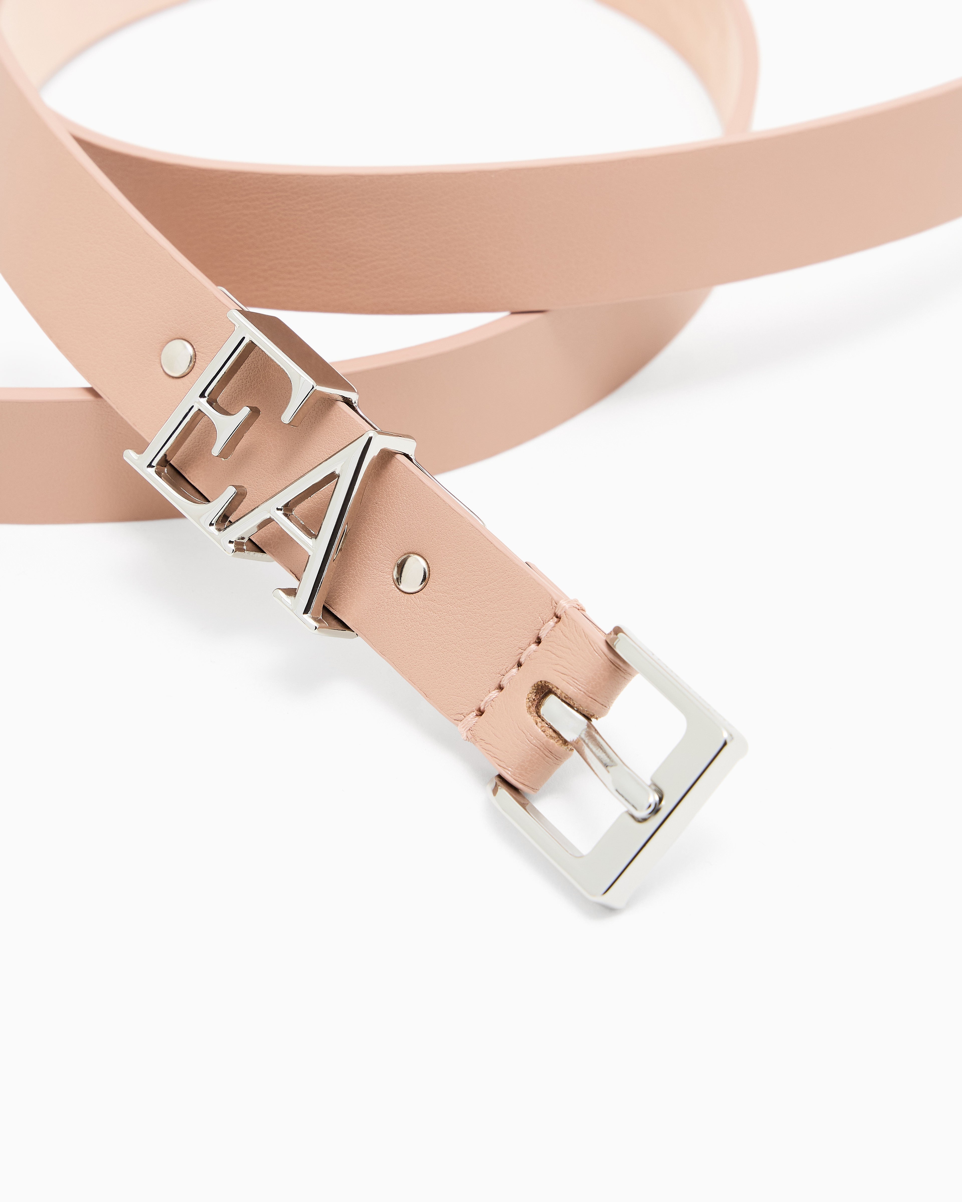 Emporio Armani Leather belt with moulded EA buckle