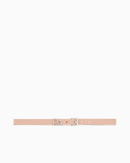 Emporio Armani Leather belt with moulded EA buckle