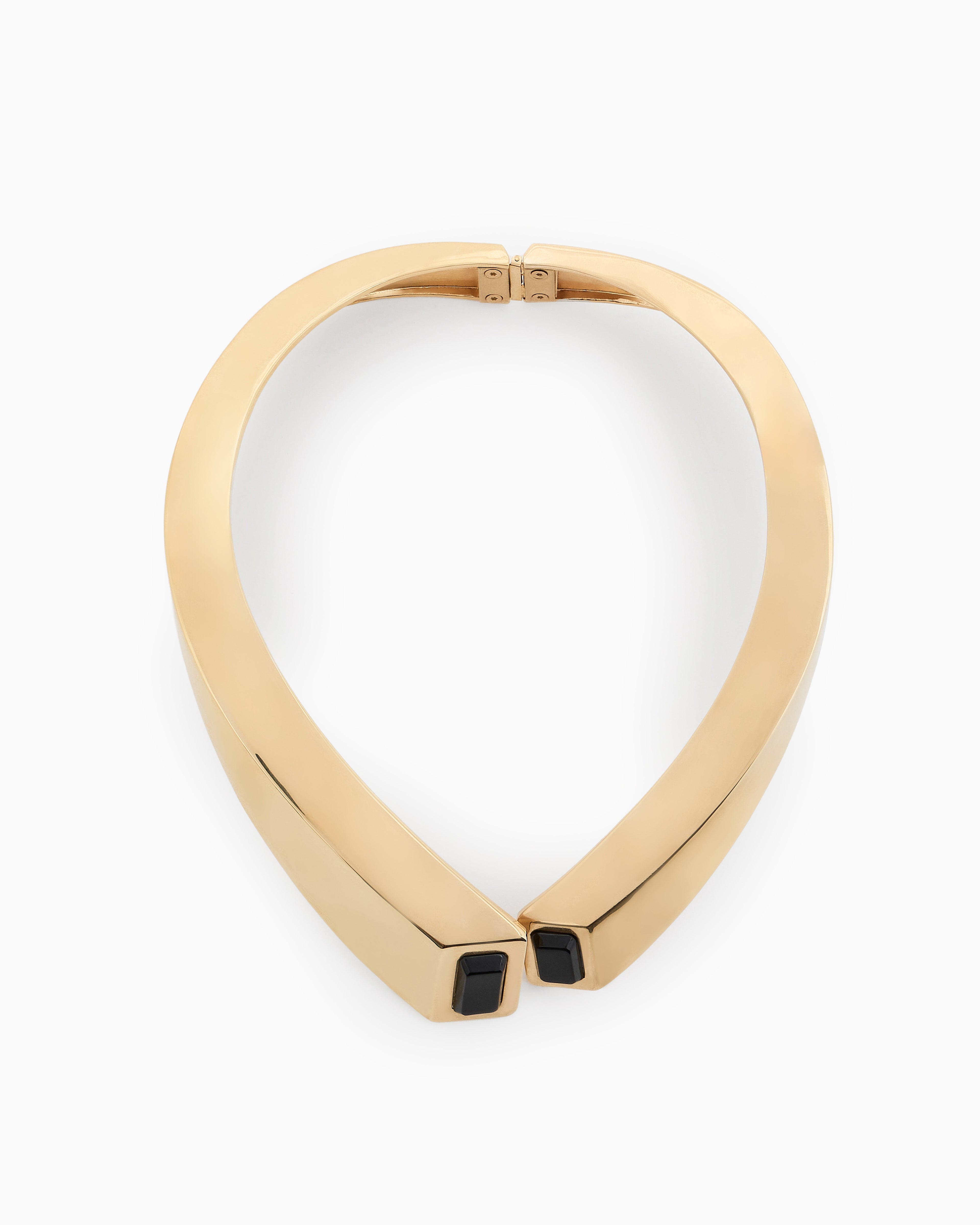 Emporio Armani Gold Collar Necklace with Black Accents