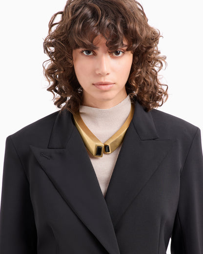 Emporio Armani Gold Collar Necklace with Black Accents