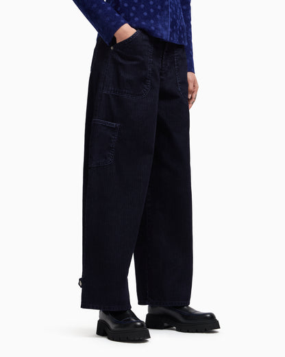 Emporio Armani J2G flocked-rib garment-dyed drill cargo jeans