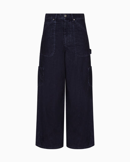 Emporio Armani J2G flocked-rib garment-dyed drill cargo jeans
