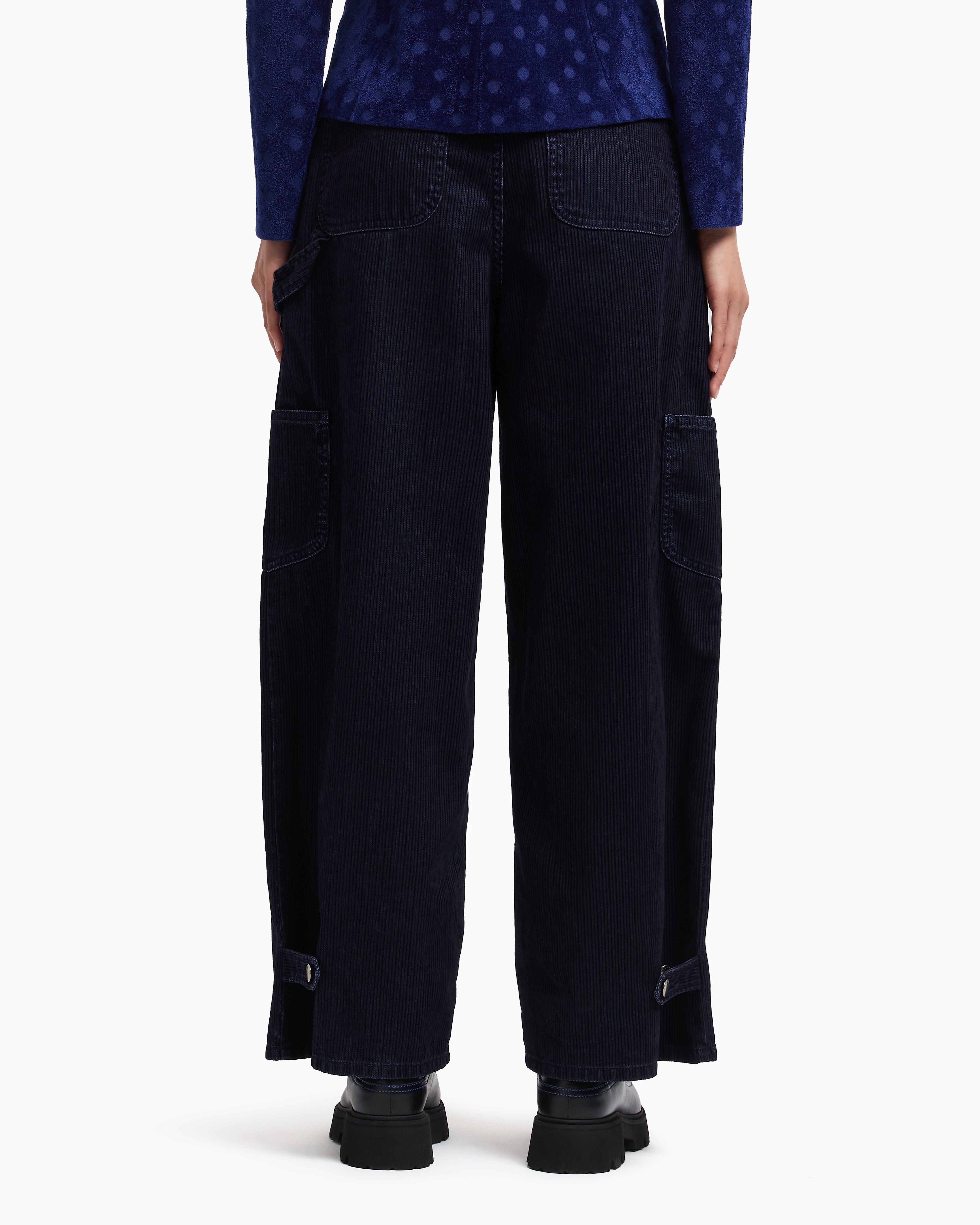 Emporio Armani J2G flocked-rib garment-dyed drill cargo jeans