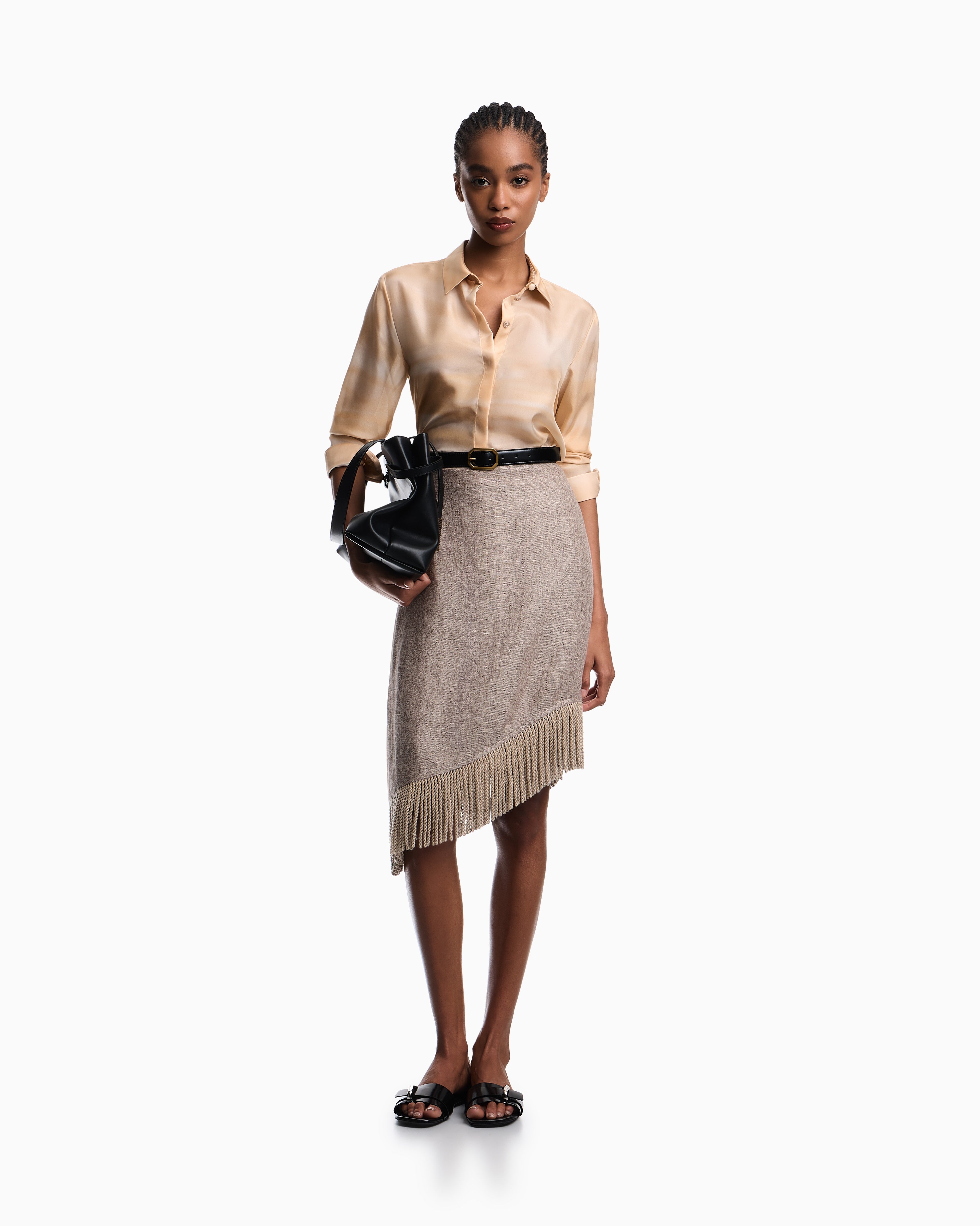 Emporio Armani Shirt in pongee silk with faded print