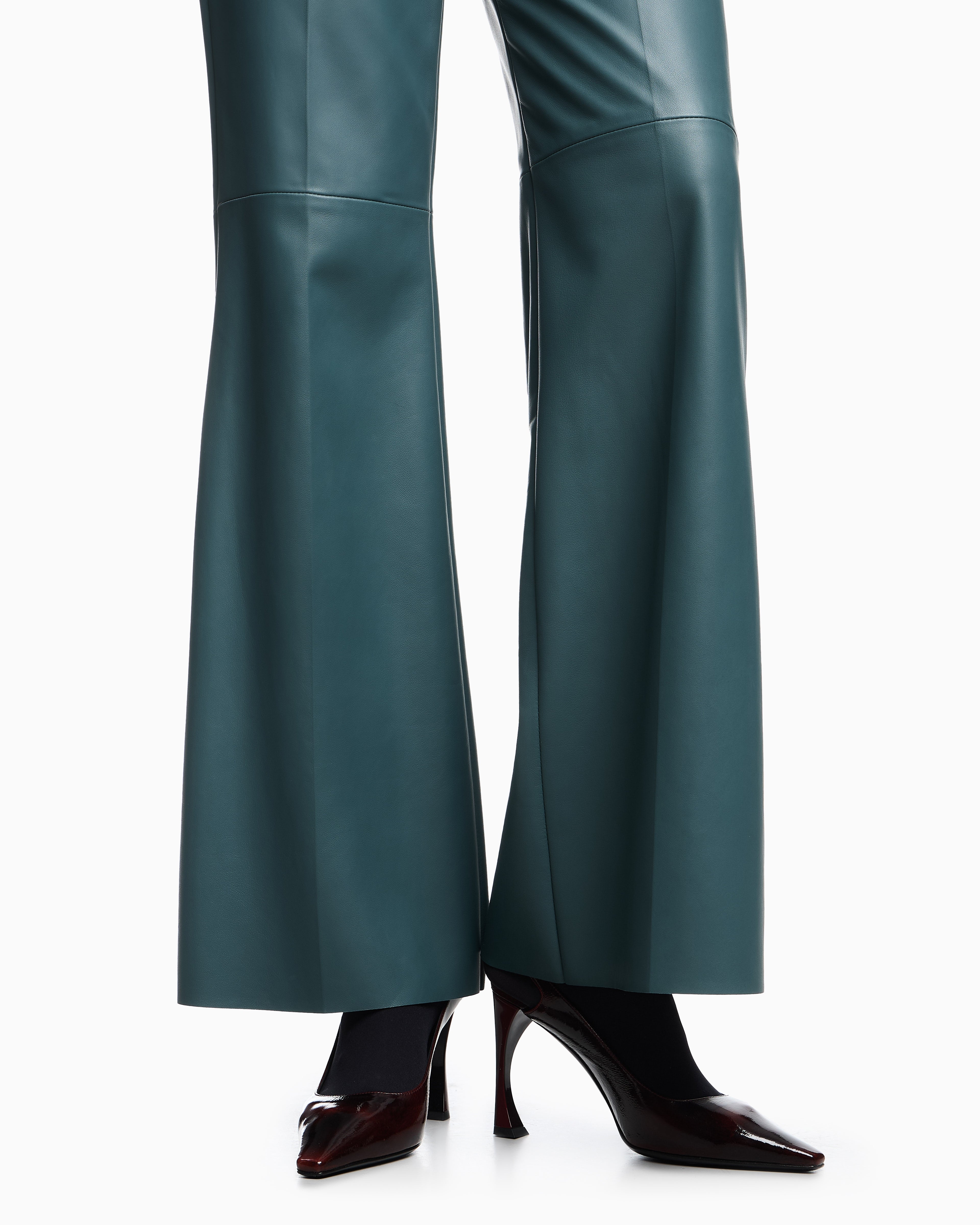 Emporio Armani Glove-quality lambskin nappa leather palazzo trousers