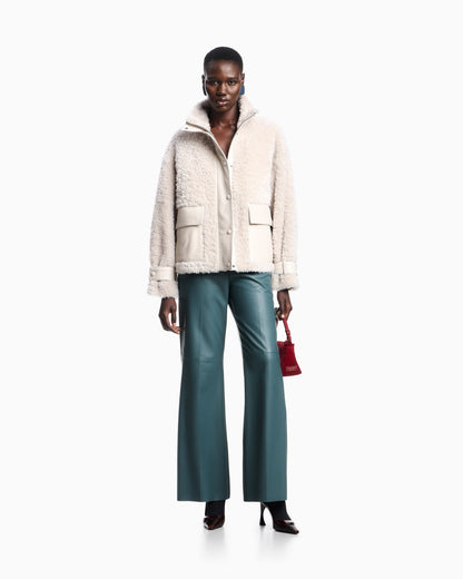 Emporio Armani Glove-quality lambskin nappa leather palazzo trousers