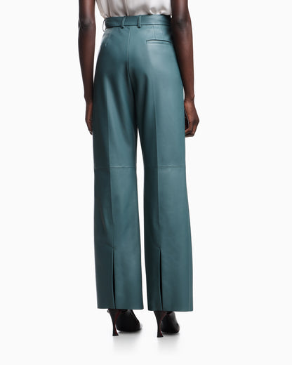 Emporio Armani Glove-quality lambskin nappa leather palazzo trousers