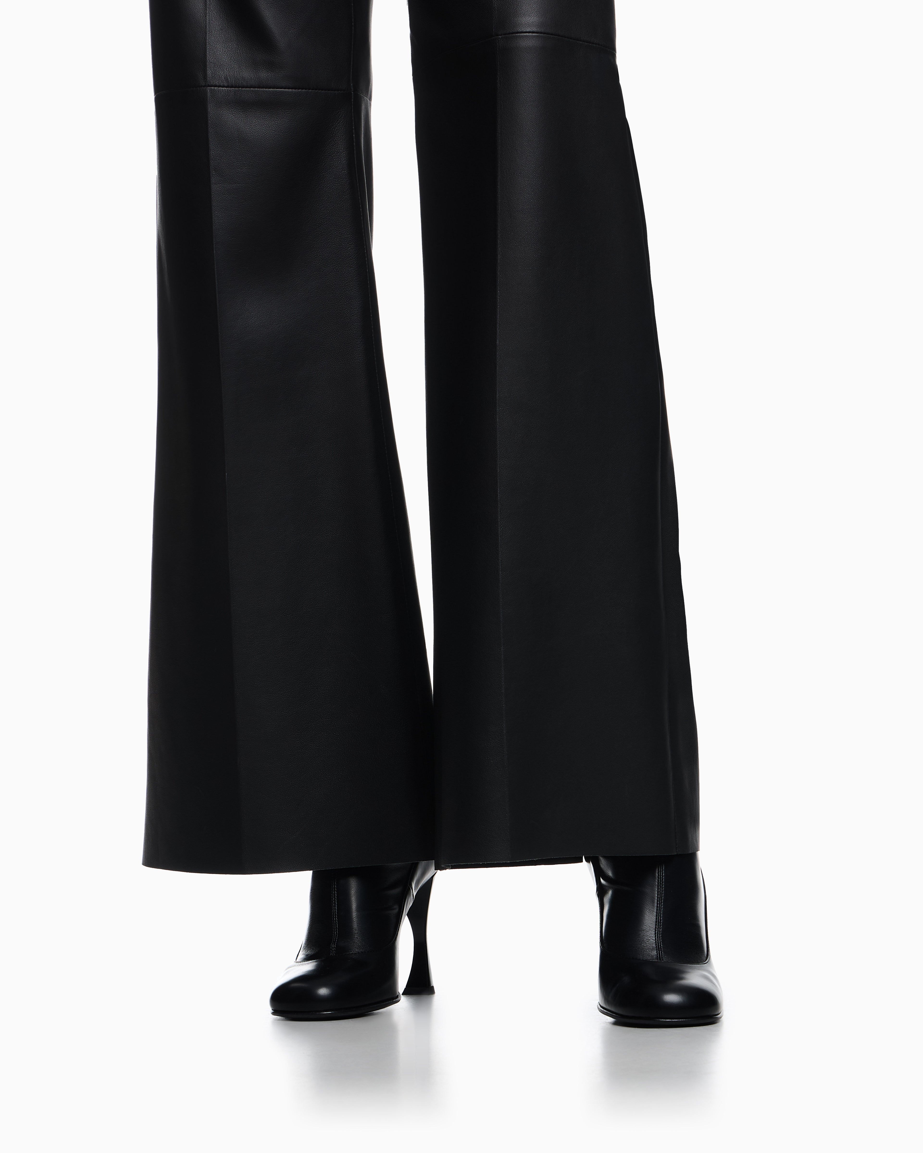 Emporio Armani Glove-quality lambskin nappa leather palazzo trousers