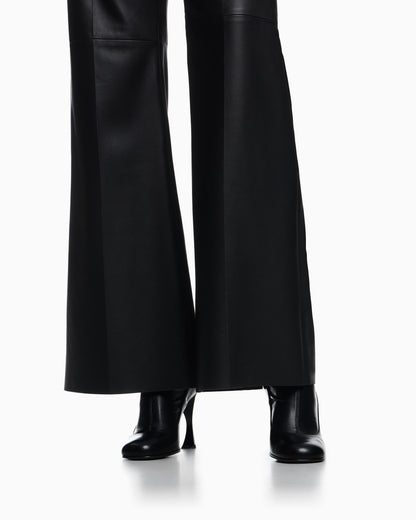 Emporio Armani Glove-quality lambskin nappa leather palazzo trousers