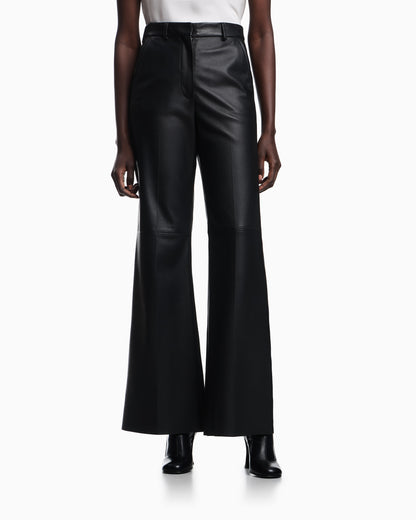 Emporio Armani Glove-quality lambskin nappa leather palazzo trousers