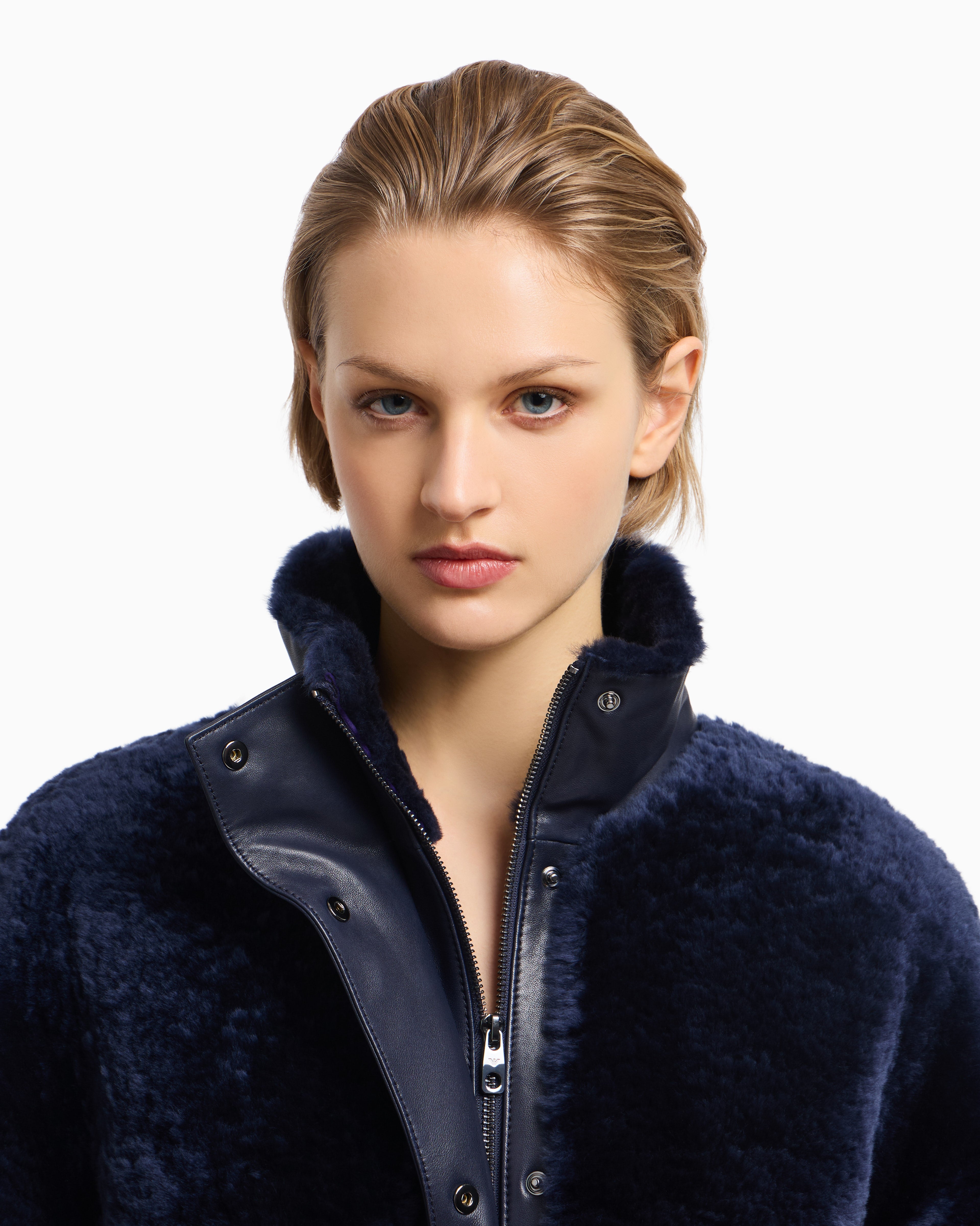 Emporio Armani Lamb shearling sheepskin with nappa-leather details