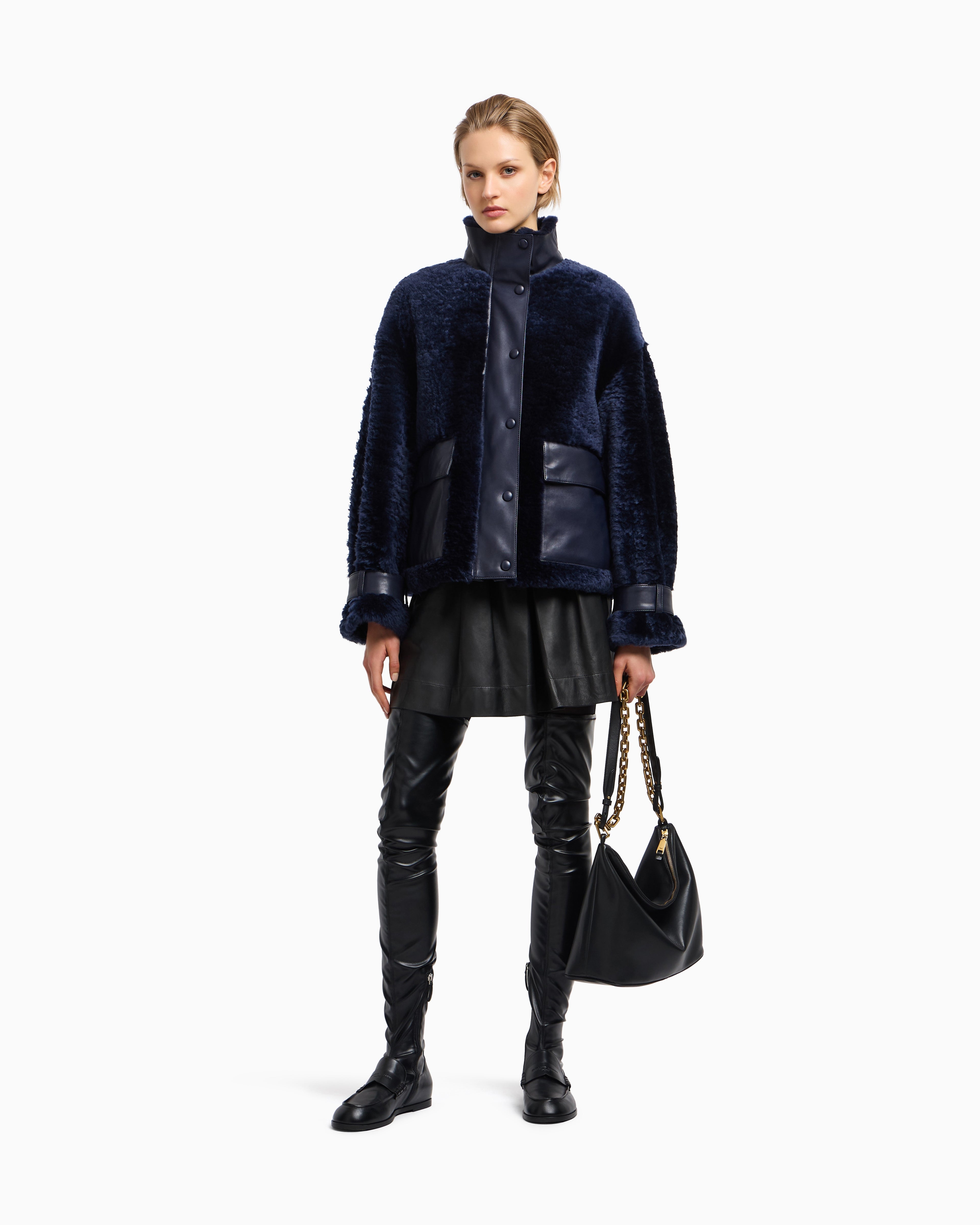 Emporio Armani Lamb shearling sheepskin with nappa-leather details