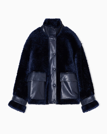 Emporio Armani Lamb shearling sheepskin with nappa-leather details