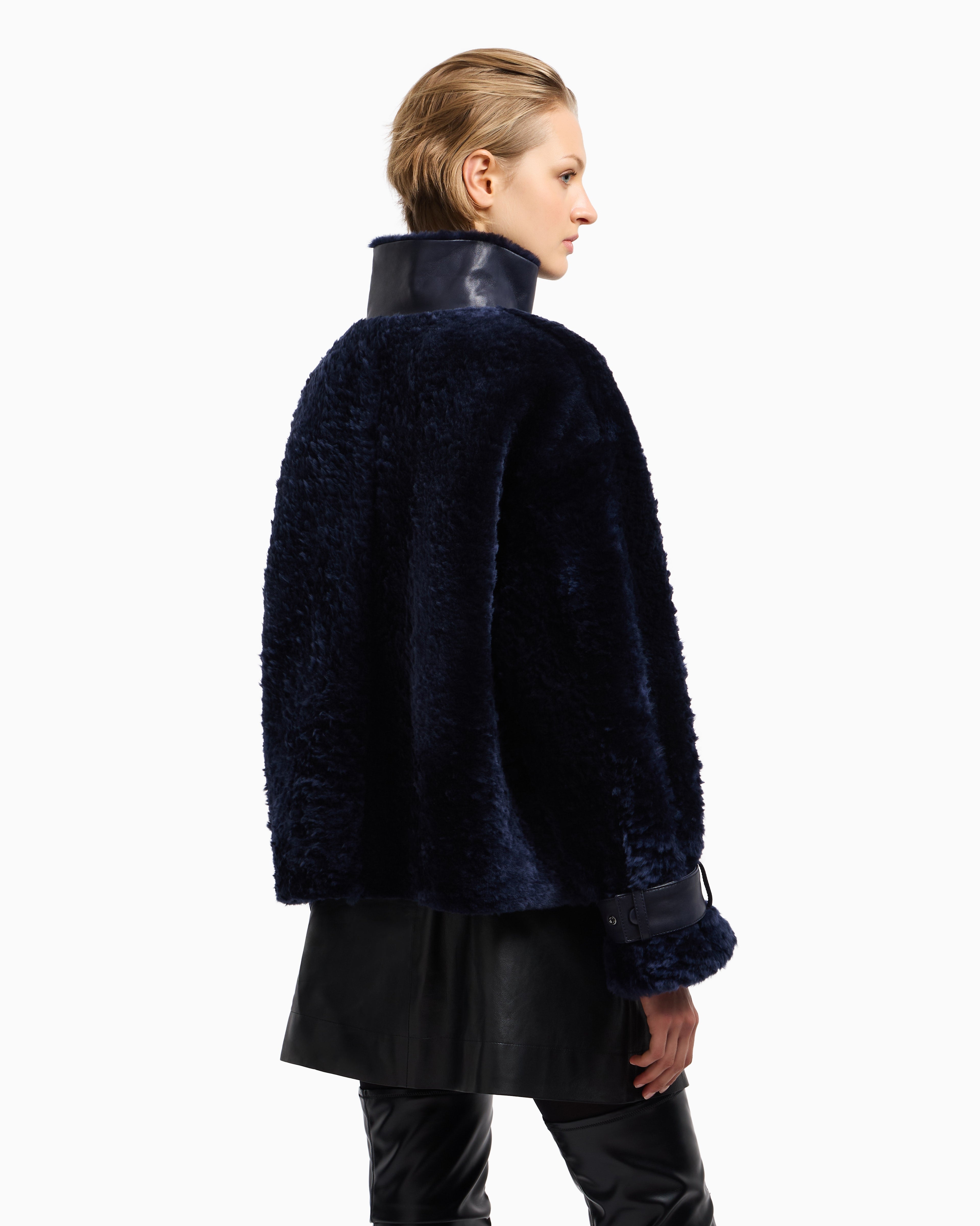 Emporio Armani Lamb shearling sheepskin with nappa-leather details