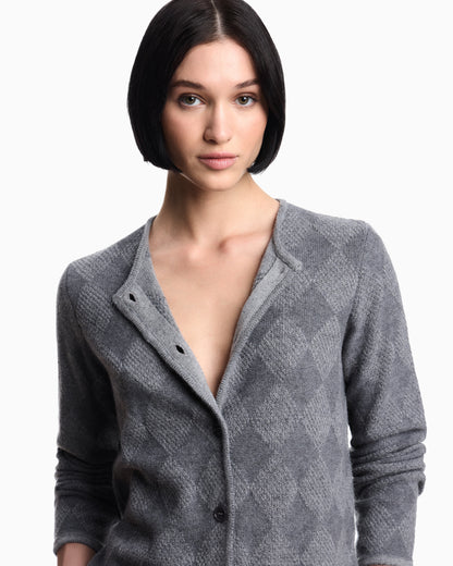 Emporio Armani Icon wool-blend cardigan with plated diamond motif