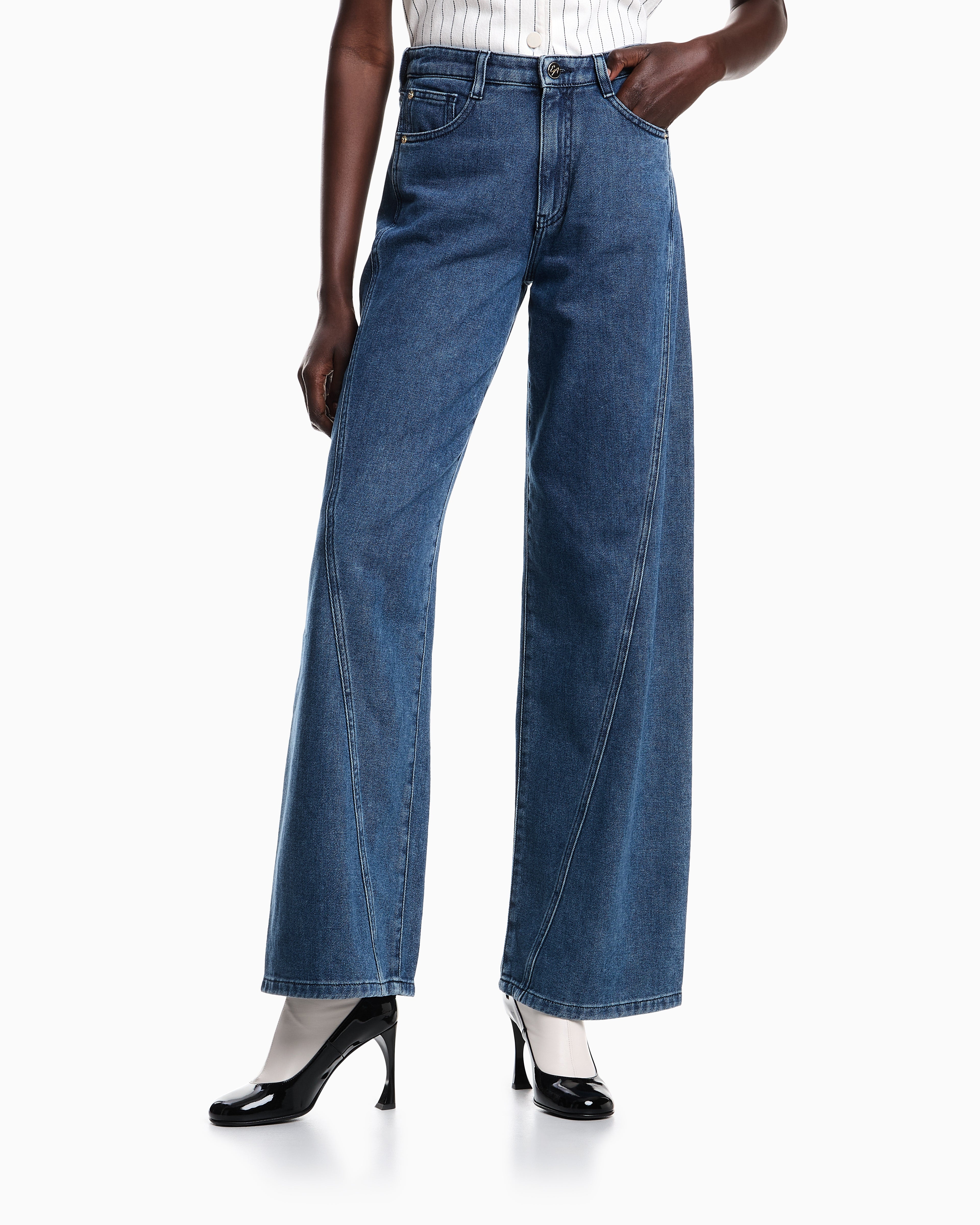 Emporio Armani J6F relaxed-fit, worn-look denim jeans