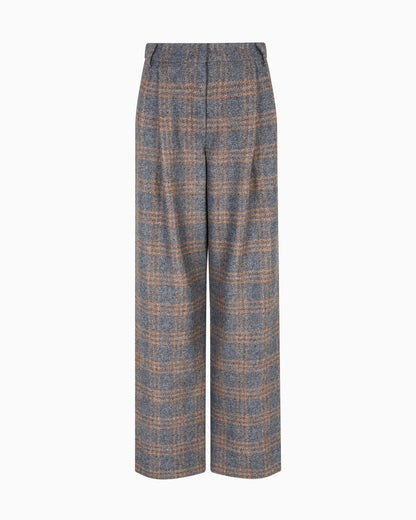 Emporio Armani Icon check-motif virgin-wool blend trousers with pleats