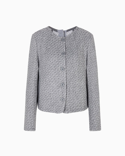 Emporio Armani Icon tricot-effect jacquard knit jacket