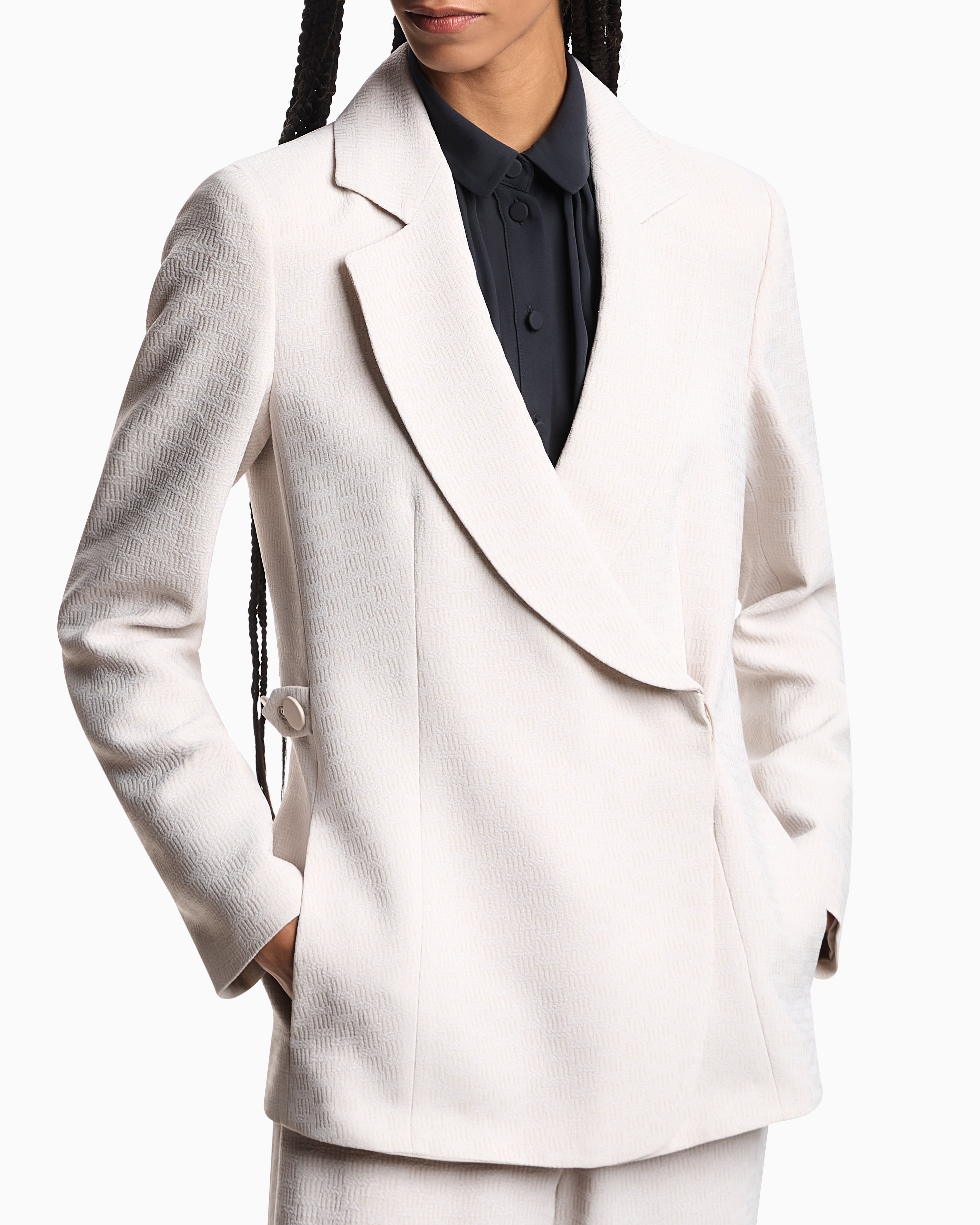 Emporio Armani Icon blazer in flowing, armure fabric