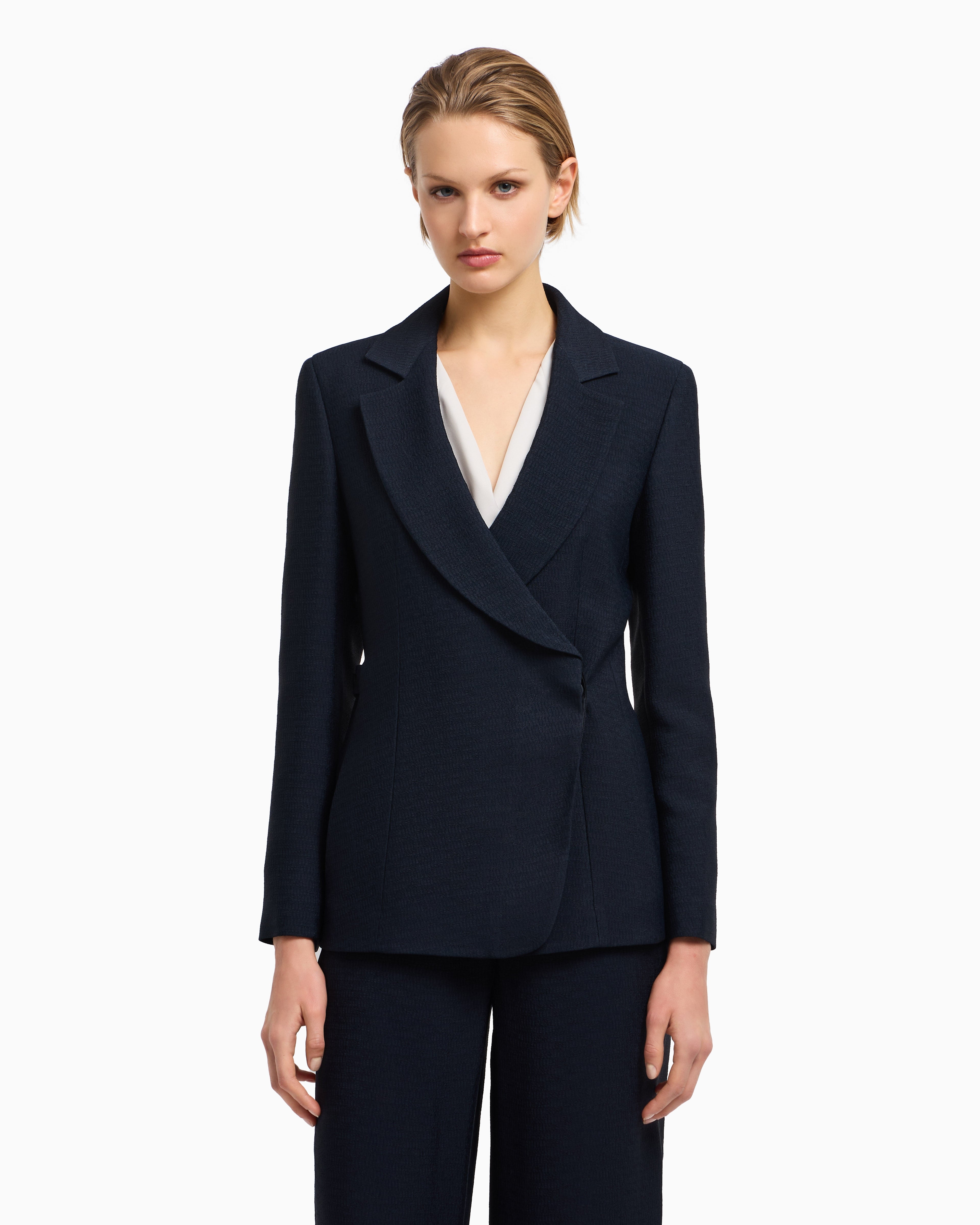 Emporio Armani Icon blazer in flowing, armure fabric