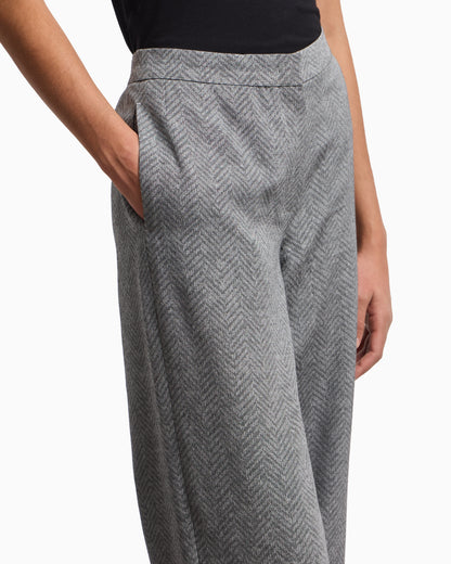 Emporio Armani Icon chevron viscose-blend trousers