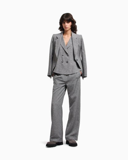 Emporio Armani Icon chevron viscose-blend trousers