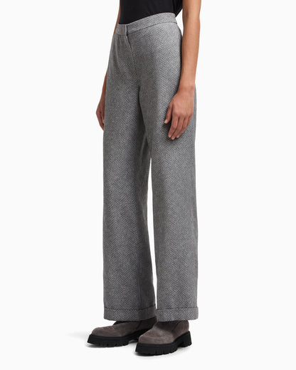 Emporio Armani Icon chevron viscose-blend trousers