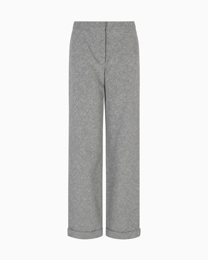 Emporio Armani Icon chevron viscose-blend trousers