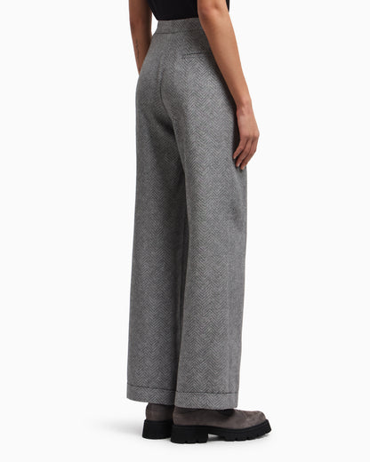 Emporio Armani Icon chevron viscose-blend trousers