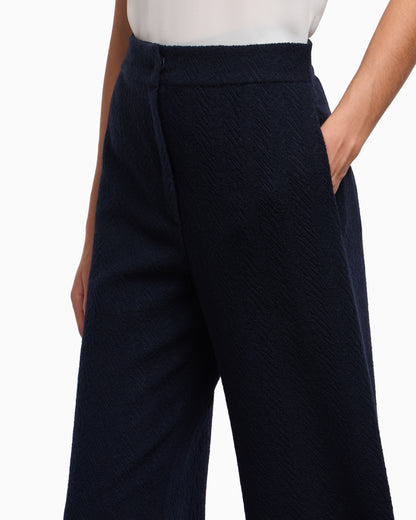 Emporio Armani Icon chevron-motif jacquard wide-leg trousers