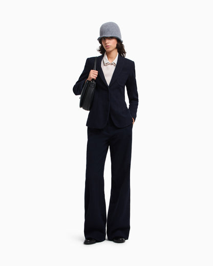 Emporio Armani Icon chevron-motif jacquard wide-leg trousers