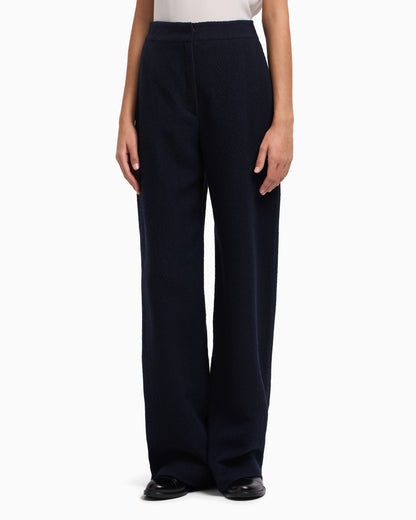 Emporio Armani Icon chevron-motif jacquard wide-leg trousers