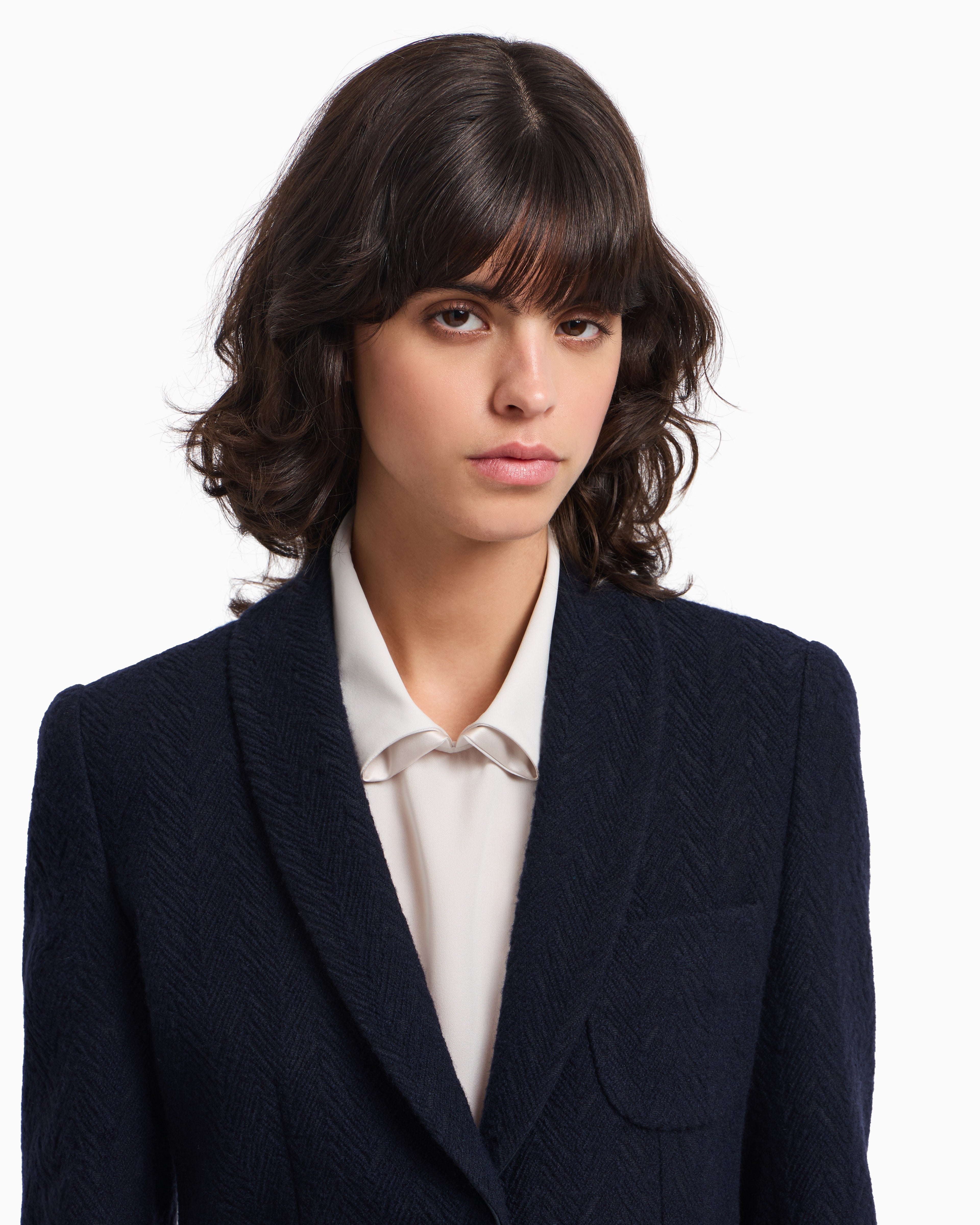 Emporio Armani Icon single-breasted blazer in jacquard with a chevron motif