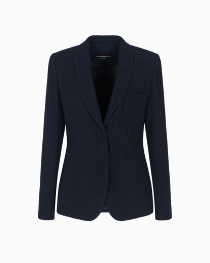 Emporio Armani Icon single-breasted blazer in jacquard with a chevron motif