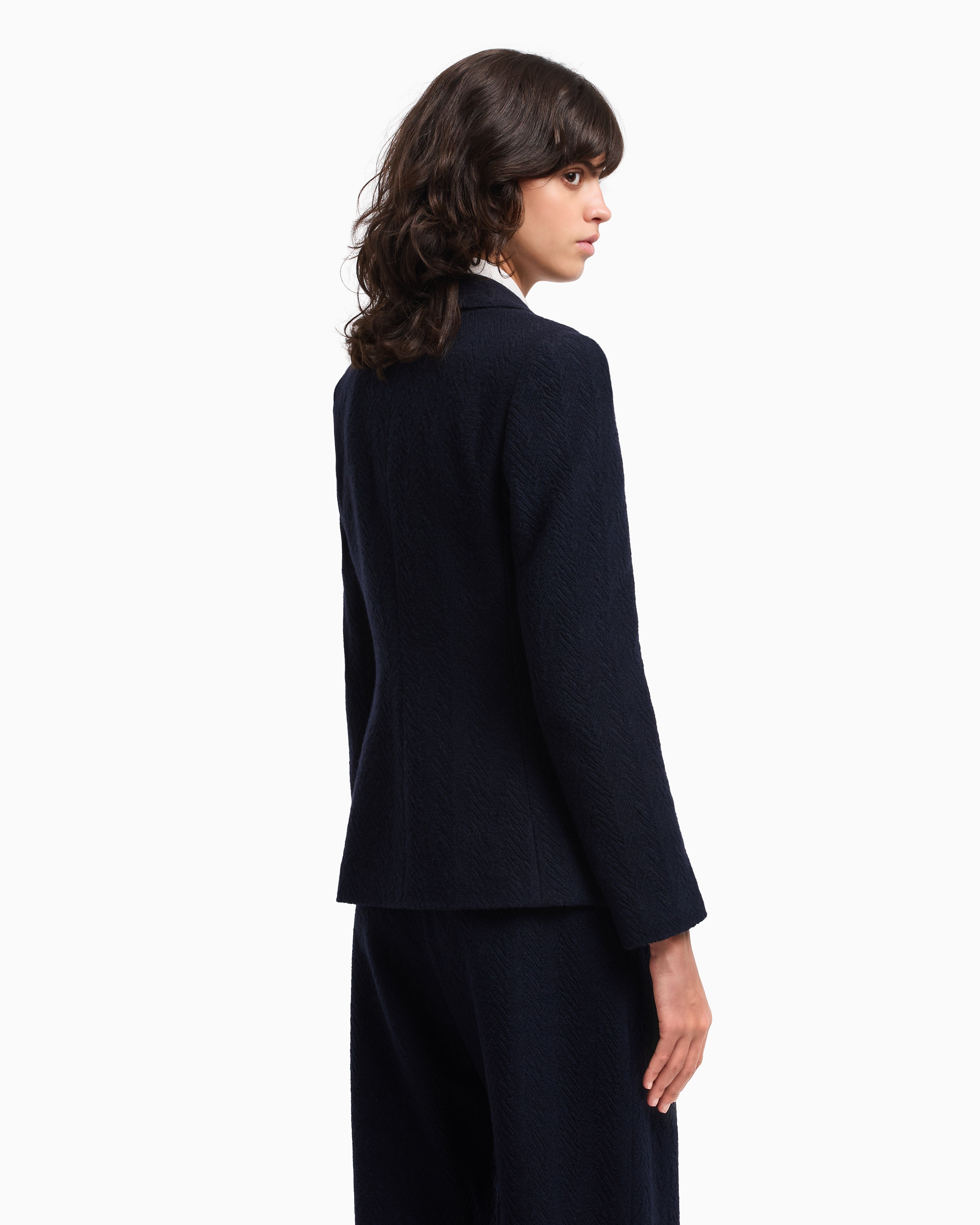 Emporio Armani Icon single-breasted blazer in jacquard with a chevron motif