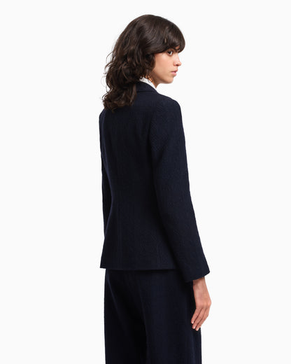 Emporio Armani Icon single-breasted blazer in jacquard with a chevron motif