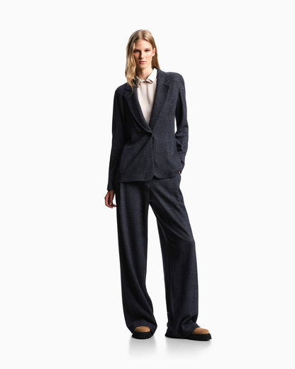 Emporio Armani ASV Icon Prince of Wales check compact jersey-knit trousers with pleats