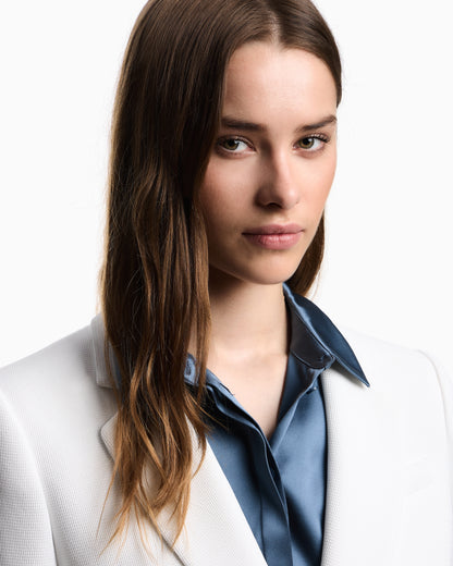 Emporio Armani ASV single-breasted blazer in waffle weave technical fabric