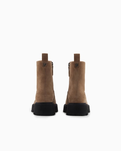 Emporio Armani Icon Suede Ankle Boots Camel